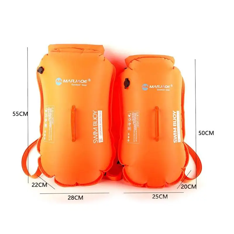 

28/35l Inflatable Swimming Bag Detachable Shoulders Waterproof Double Airbag Swimming Outdoor Wading Float Life-saving Bag