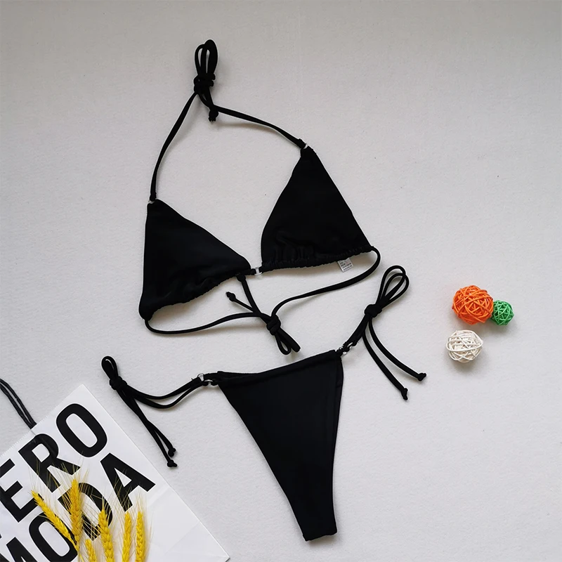

1set 2021 Women Sexy Bikini Set Women Swimsuit Halter Push Up Female Bathing Suit Summer Beach Wear