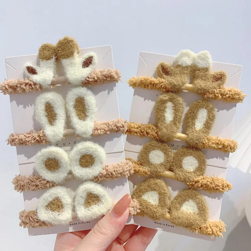 

Cartoon Cute Big Ear Dog Cat Plush Large Intestine Hairband Hair Rope Hair Accessories head bands Hair Ties Women Plush Toys
