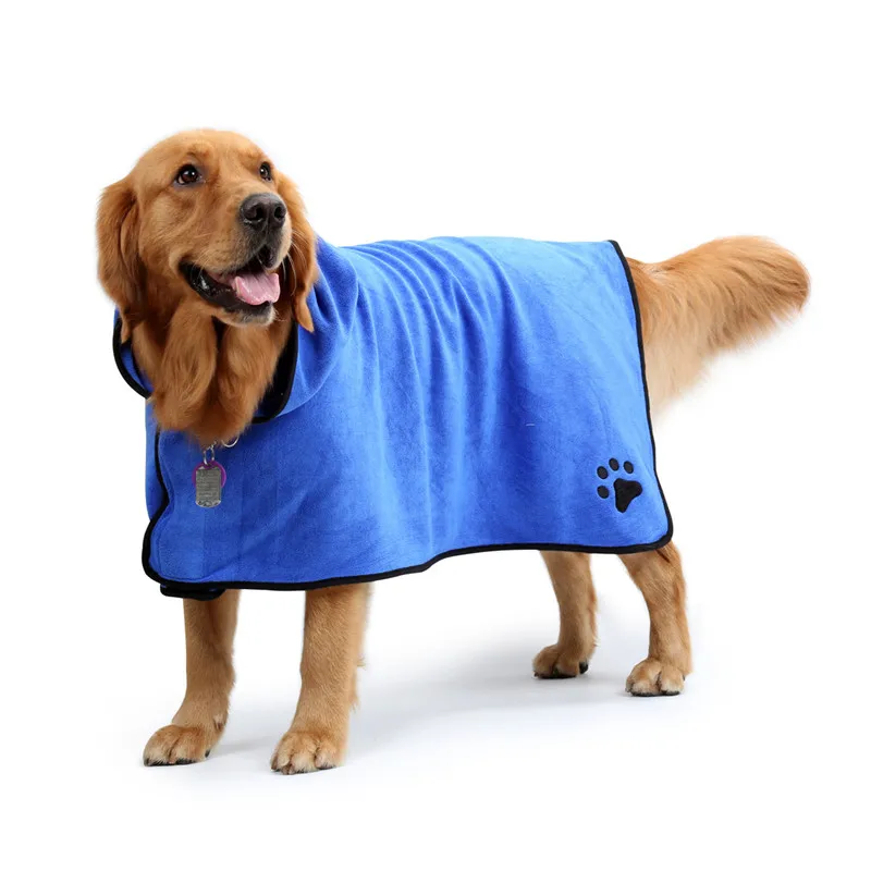 Dog Bathrobe XS-XL Pet Bath Towel for Small Medium Large Dogs 400g Microfiber Super Absorbent Drying |