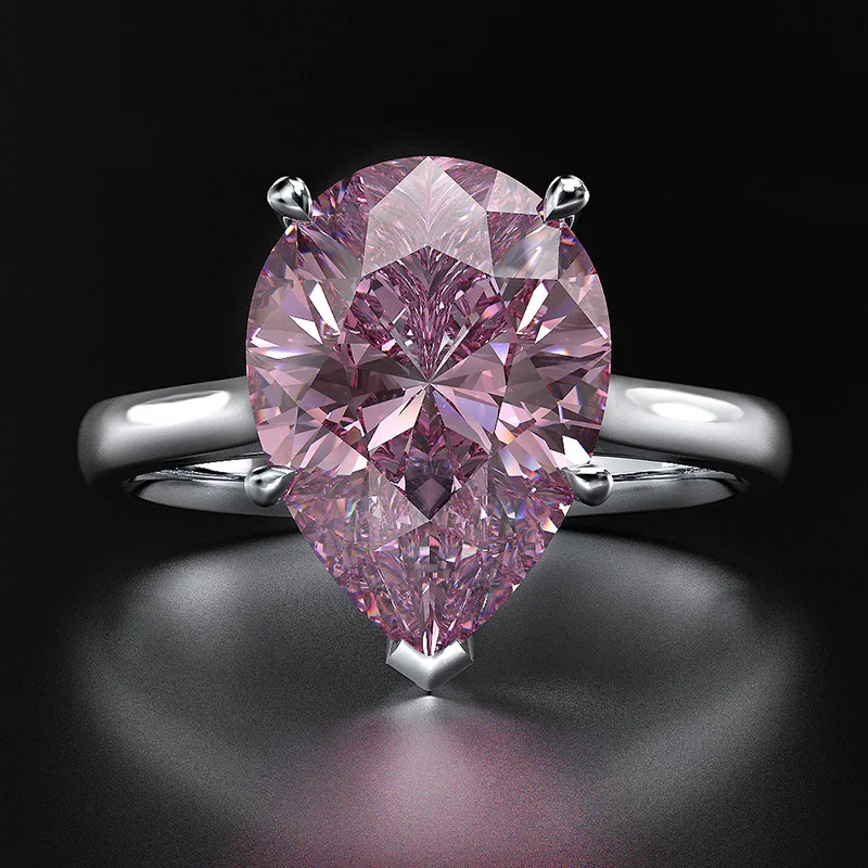 

S925 STERLING SILVER RING LUXURY 5A GRADE ZIRCON BIG WATER DROP STONE RINGS 925 WEDDING PARTY FINE JEWELRY FOR WOMEN