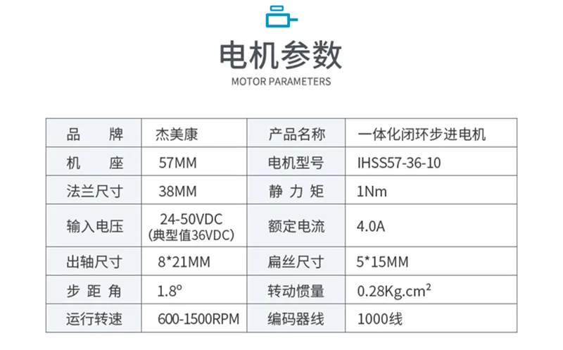 IHSS57-36-10 JMC Nema 23 1Nm DC36V интегрированный замкнутый контур шаговый двигатель с Драйвером