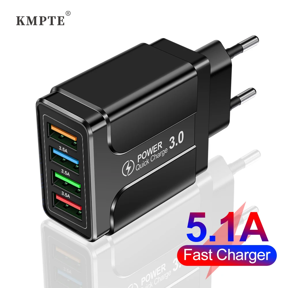 

Сетевое зарядное устройство с 4 USB-портами и поддержкой быстрой зарядки