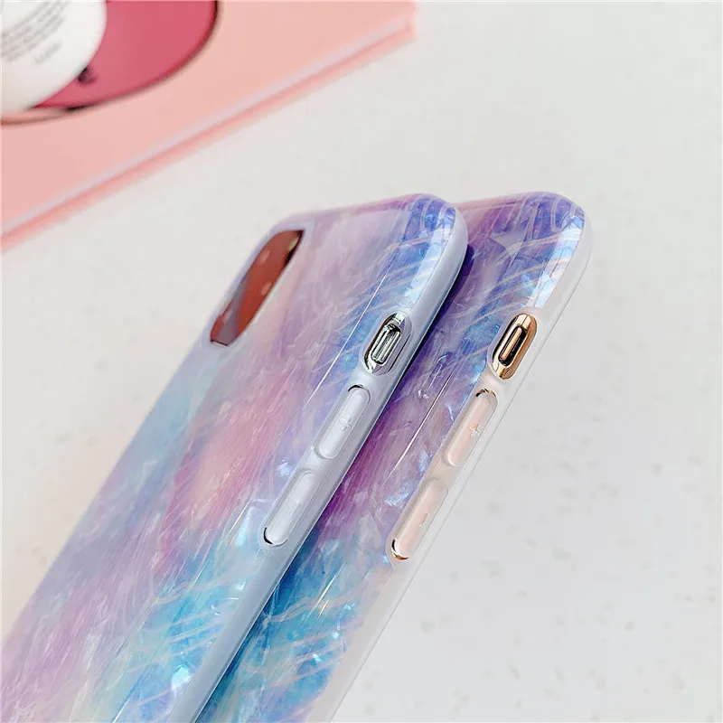 Фиолетовый морской чехол силиконовый для iPhone 11 2019 Pro Max Модный мягкий XR X XS 7 8 Plus 6 6s