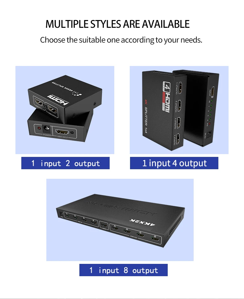HDMI сплиттер HDCP 4K 1x2 1 в 2 out усилитель сигнала мощности 1080P 3D 1x4 аудио сплиттер HDMI конвертер 1x8 HDMI адаптер