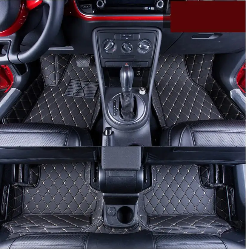 Кожаный напольный коврик для салона автомобиля volkswagen beetle vw 2003-2018 2017 2016 2015 2014 2013 2012