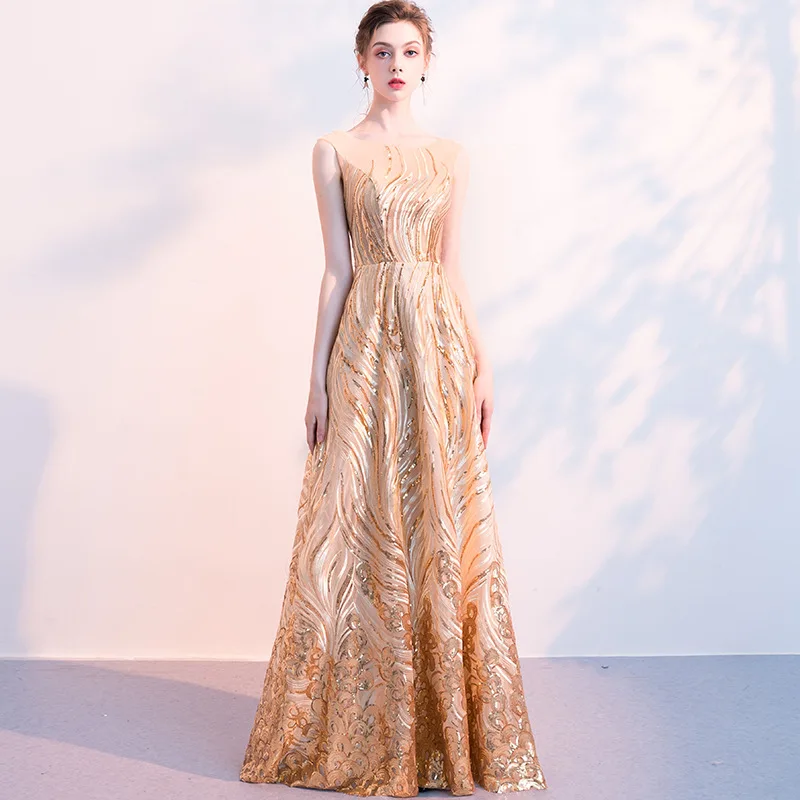 

New Elegant Woman Evening Gown Plus size slim printed long evening dress Suitable for Formal Parties