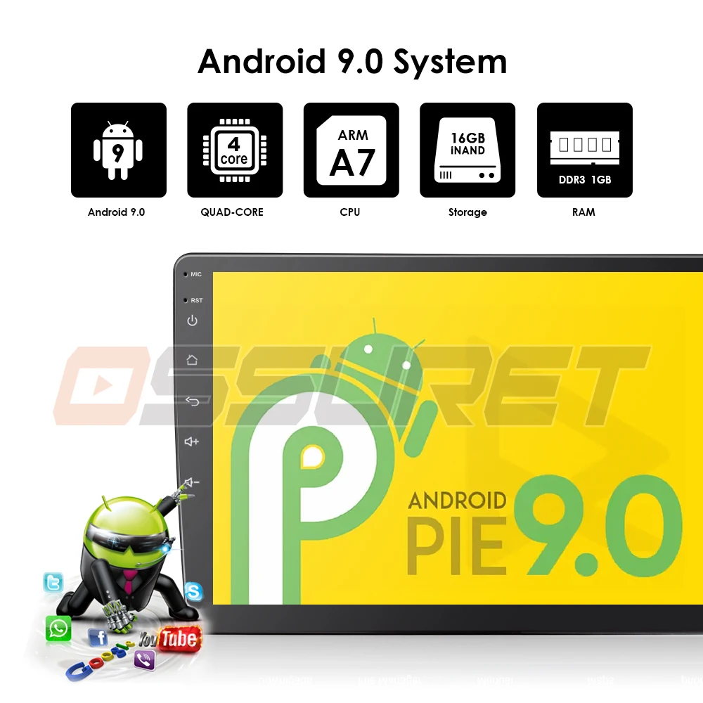 9/10. 1 дюймов Android 9,0 gps навигация Авторадио Мультимедиа dvd-плеер Bluetooth wifi MirrorLink OBD2 Универсальный 2Din Автомагнитола