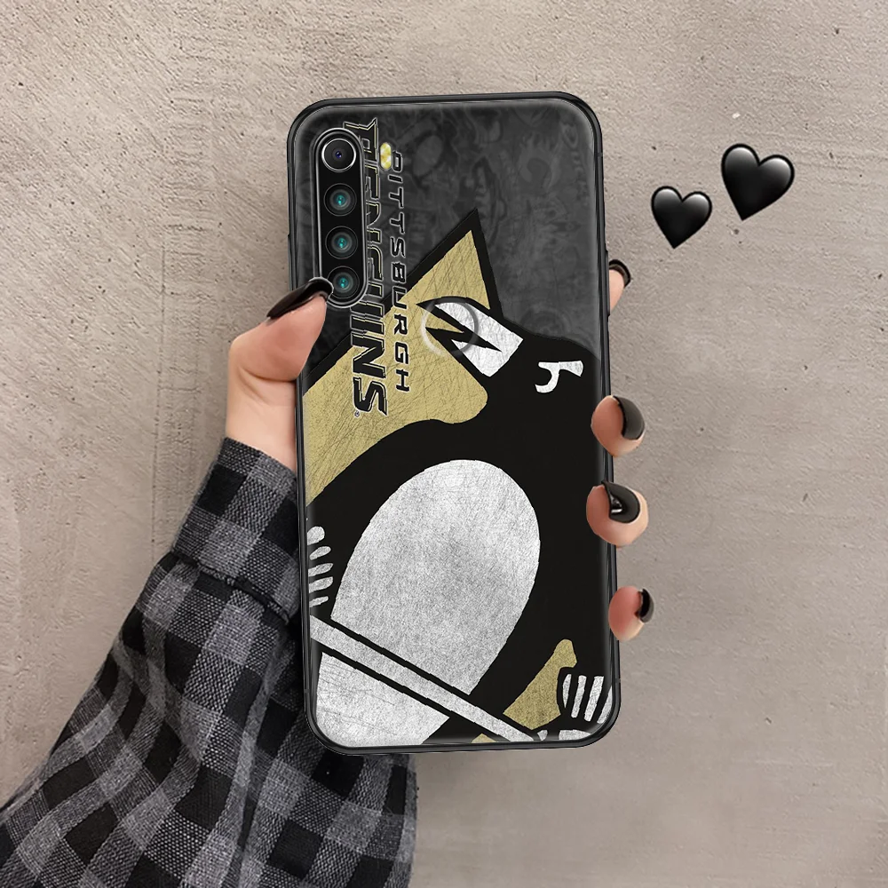 

pittsburghes penguin Phone case For Xiaomi Redmi Note 7 7A 8 8T 9 9A 9S 10 K30 Pro Ultra black soft Etui fashion waterproof