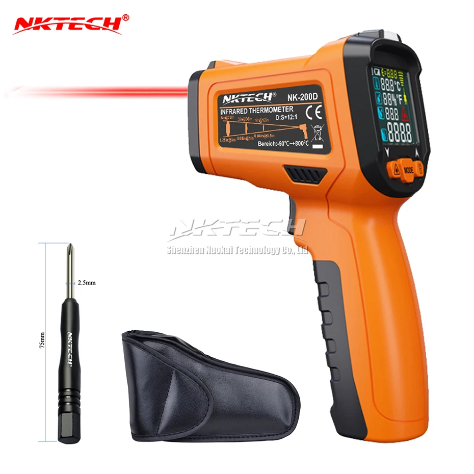 NKTECH цифровой лазерный инфракрасный ИК пистолет NK-200D 5 в 1 ЖК влажность росы термометр-50~ 800 температура окружающей среды термопары метр