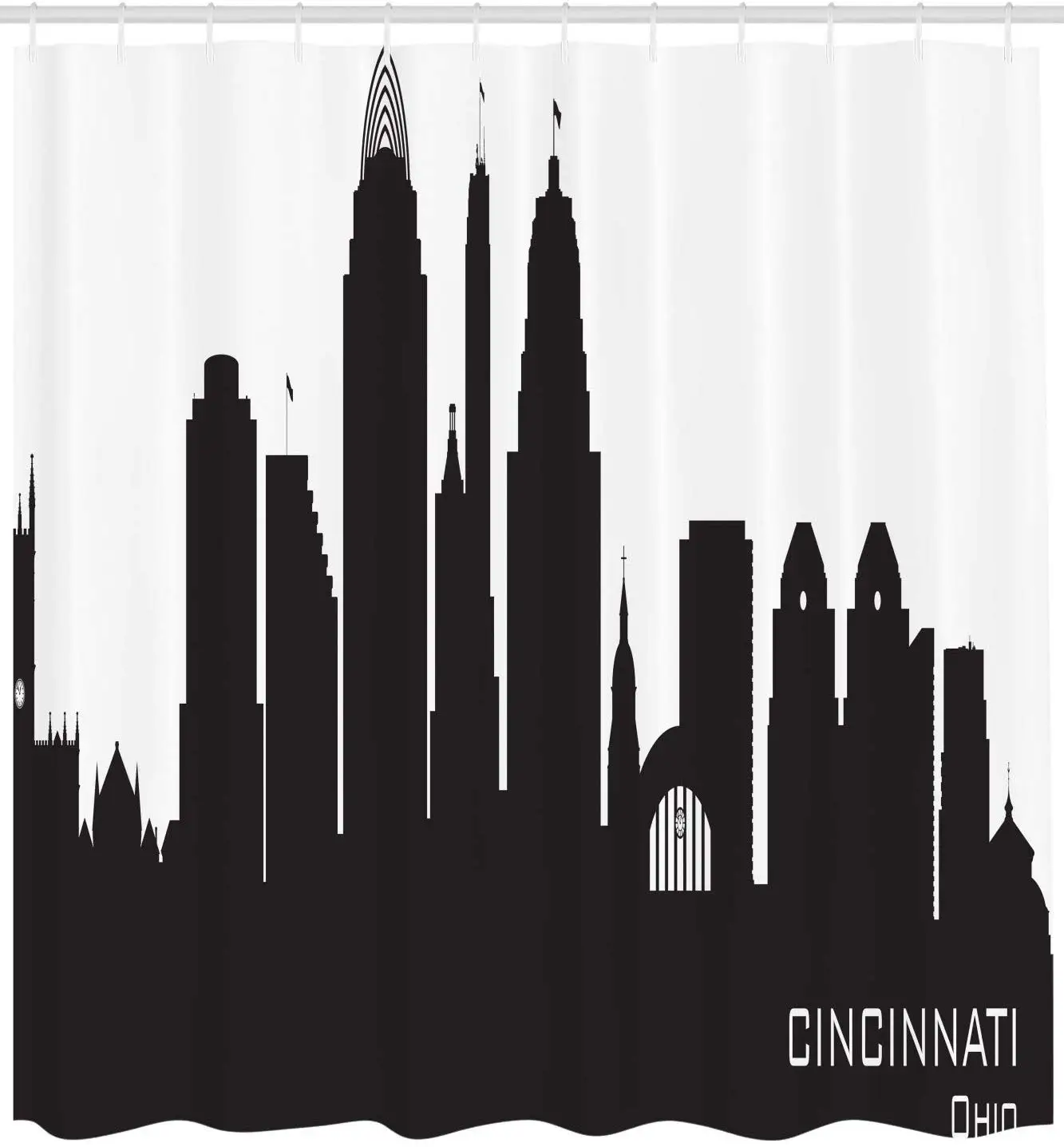 Цинциннати Душ шторы детали башни современный контур панорама центр горизонт