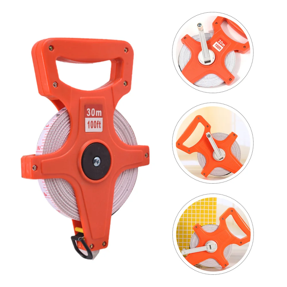 

1 Roll 30m Long Retractable Metric Tape Portable Rack Type Engineering Ruler