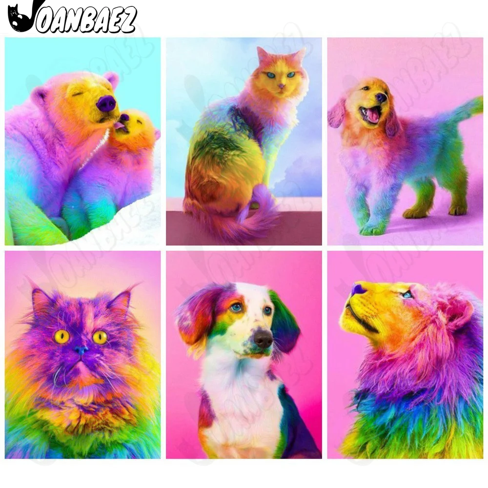 

Color Animal Diamond Painting 5D Diy Dog Cross Stitch Mosaic Bear Picture Sticker Diamond Embroidery Handmade Art Gift Design