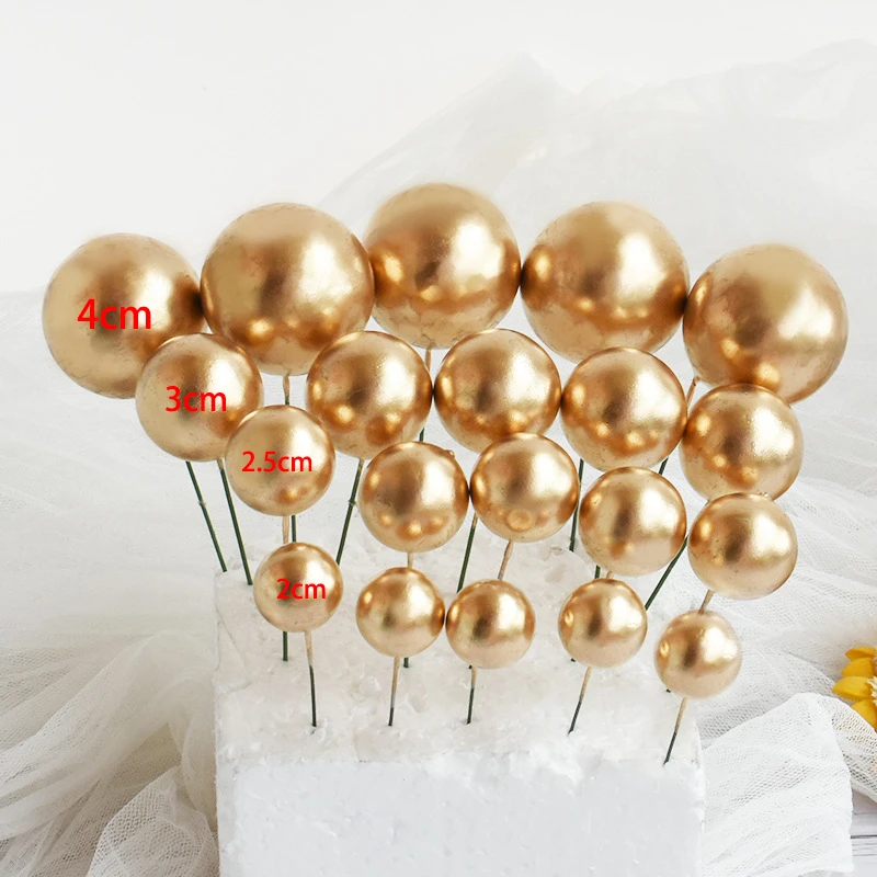 Colecci&oacute;n de globos de Color dorado plateado para decoraci&oacute;n de fiestas, 10 Uds., decoraci&oacute;n de postres, regalos encantadores, banderas de pastel de boda y cumplea&ntilde;os-5