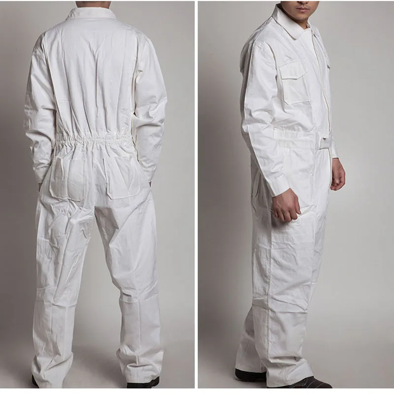 

Men Work Overalls Long Sleeve Working Coveralls Comfortable Cotton Labor Uniforms Workwear Repairman Auto Repair
