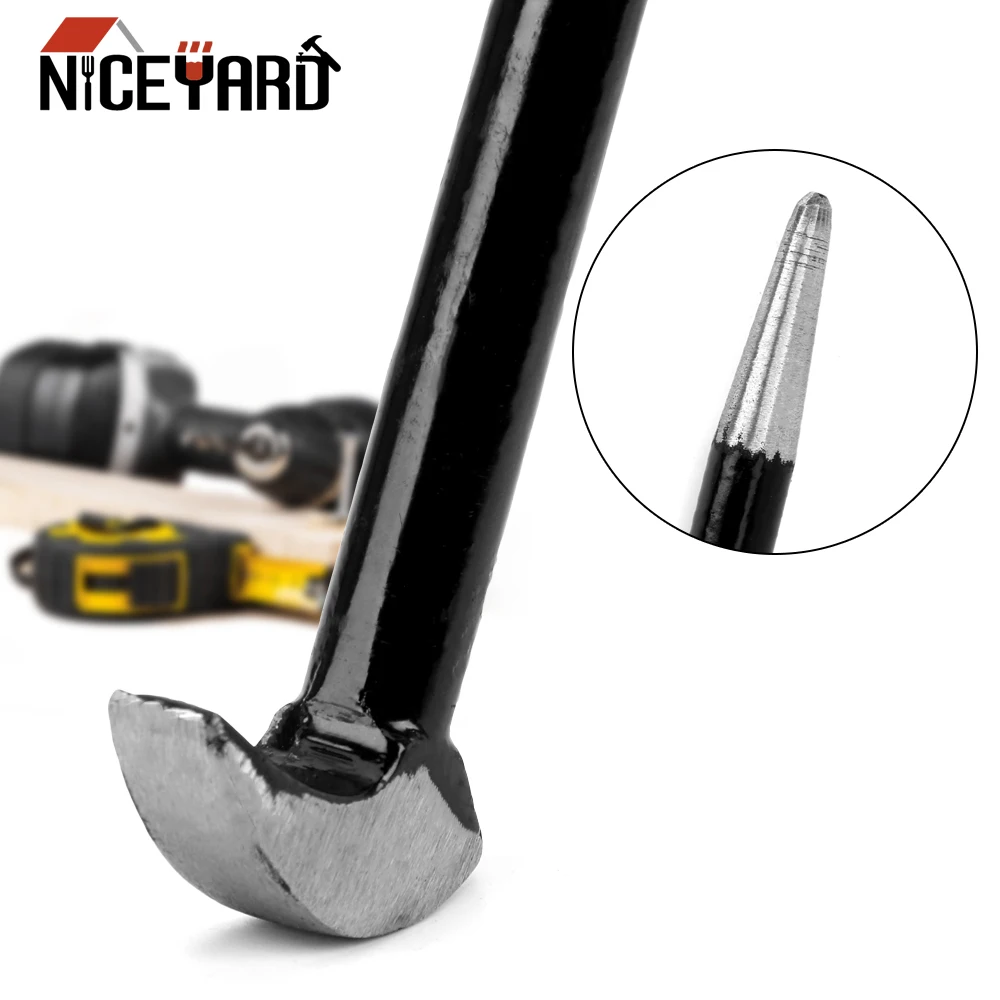 NICEYARD 40 см длина Прай бар ломы DIY круглый стержень лом гвоздь Съемник сталь Rooled пятки бар мастерская фермерский двигатель