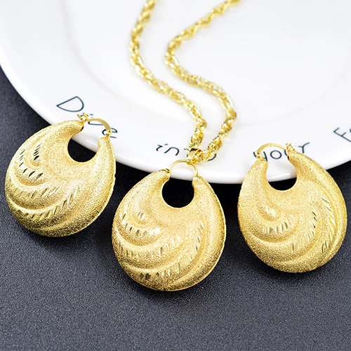 Sunny Jewelry большой набор украшений для женщин колье серьги кулон Романтические круглые ювелирные изделия для вечерние и свадебные - Окраска металла: Earrings Necklace G