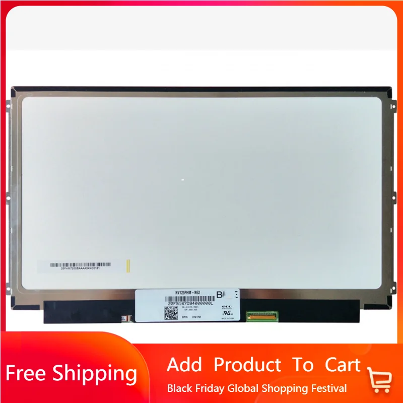 12.5 Inch NV125FHM-N62 Fit NV125FHM N62 LCD Screen DP/N: 01G17W IPS Full-HD 1920*1080 30Pin Laptop Display Panel