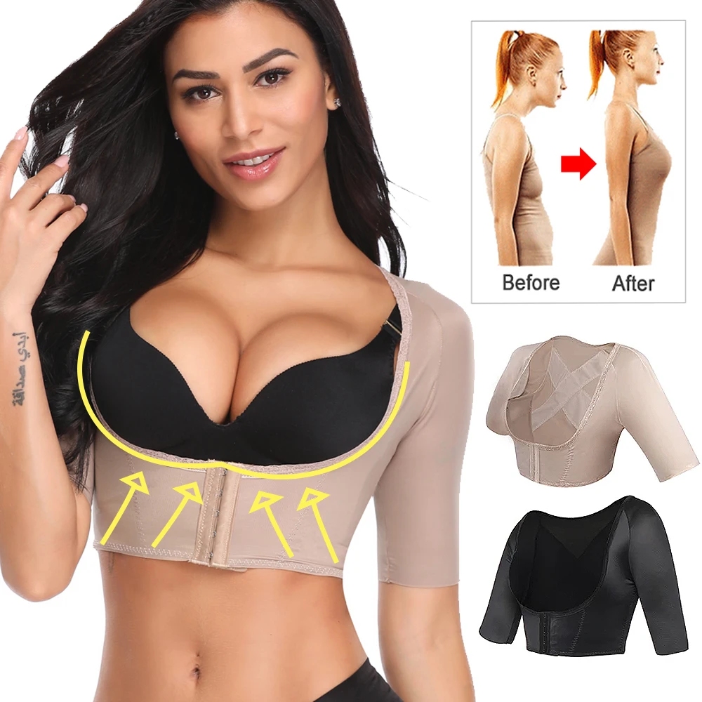 

Upper Arm Shaper Women Post Surgical Slimmer Compression Sleeves Humpback Posture Corrector Tops Shoulder Shapewear Back Support