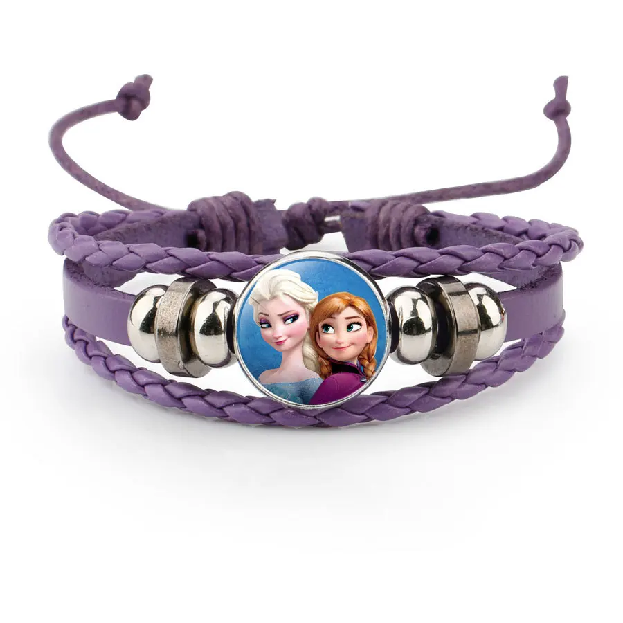 Disney новые детские игрушки Эльзы из мультфильма "Холодное сердце", принцессы Анны из мультфильма «Холодное сердце» Плетеный, с бусинами браслет для милых девочек мультфильм ювелирные изделия baby doll аксессуары
