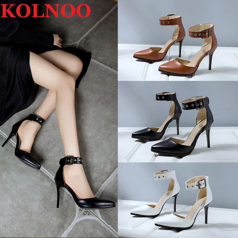 KOLNOO New Simple Womens Stiletto High Heels Pumps Dorsay Style Pointed-Toe Party Prom Shoes Sexy Largesize Fashion Court Shoes