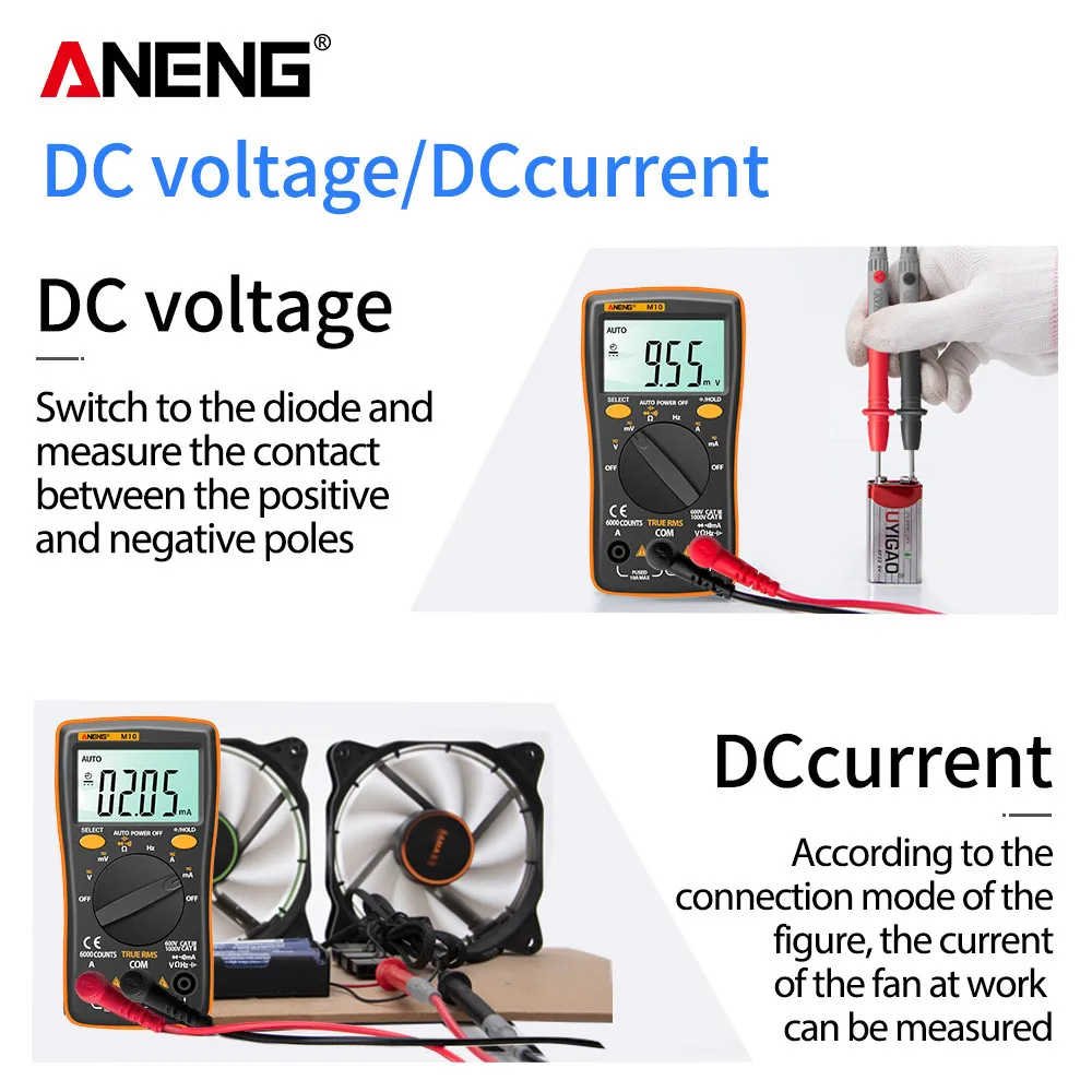 ANENG M10 тестер мультиметр мини цифровой мультиметры цифровые digital multimeter esr meter