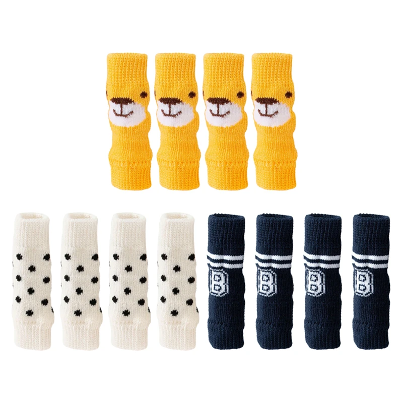 

4Pcs/Set Winter Dog Warm Knee Protector Anti Skid Pet leg Warm Cartoon Dog Puppy Socks Cover Joint Protection Pet Supplies