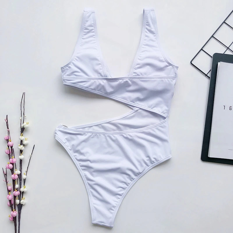 

Sexy Bathing Suit Plus Size One Piece Sexy Swimsuit Cut Out Swimming Suit for Women Bikini Push Up Swimwear Monokini Swim Suit