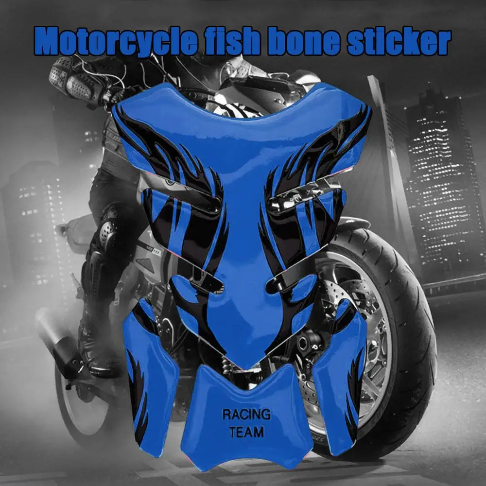 

3D Carbon Fiber Motorcycle Oil Gas Fuel Tank Protector Fit Gel Pad Sticker Decal