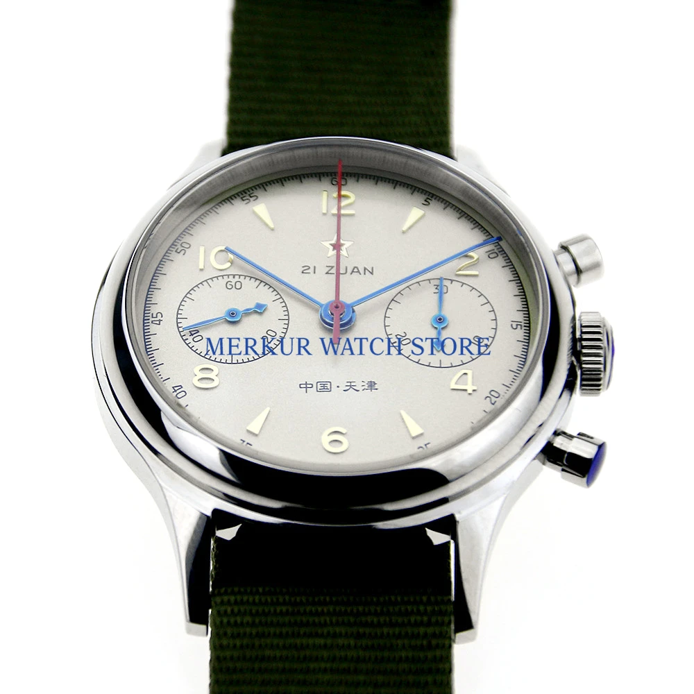 Механический хронограф с твердой задней частью сапфирово красной звездой для