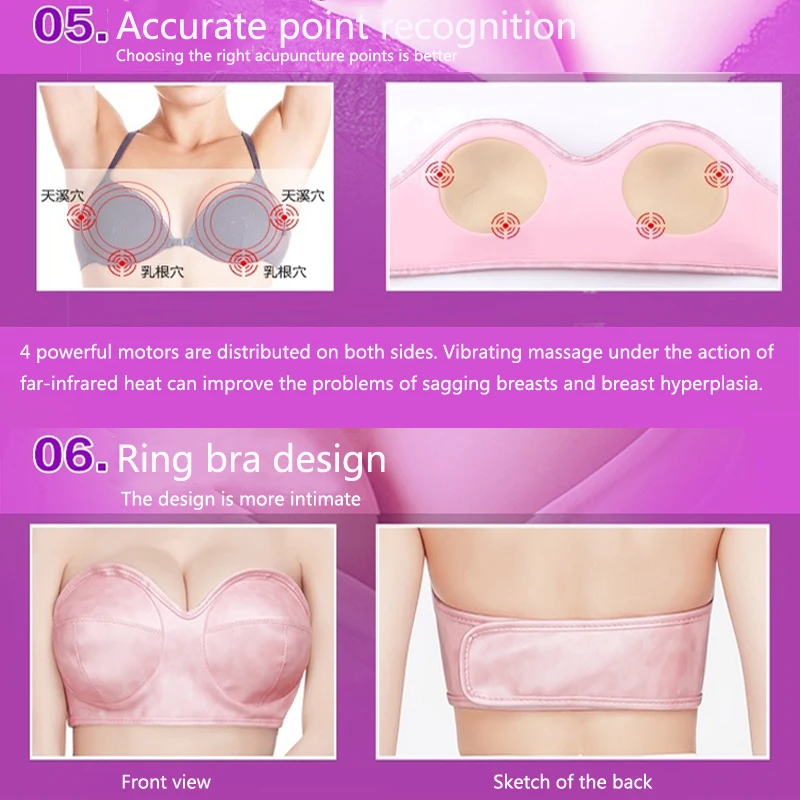 

New Product Breast Massager Enlargement Bra Far-Infrared Hot Compress Anti-Sagging Underwear Home Breast Electric Bra Massager
