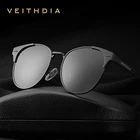 Солнцезащитные очки VEITHDIA, винтажные зеркальные очки кошачий глаз с поляризационными стеклами, в алюминиево-магниевой оправе, для мужчин и женщин, 2019