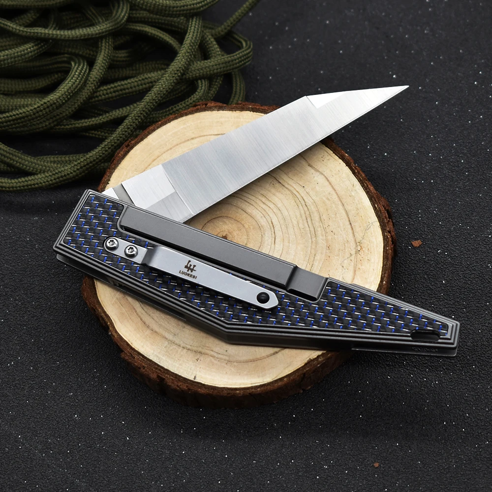 Складной нож LUOKESI M390 из порошковой стали ручка углеродного волокна высокой