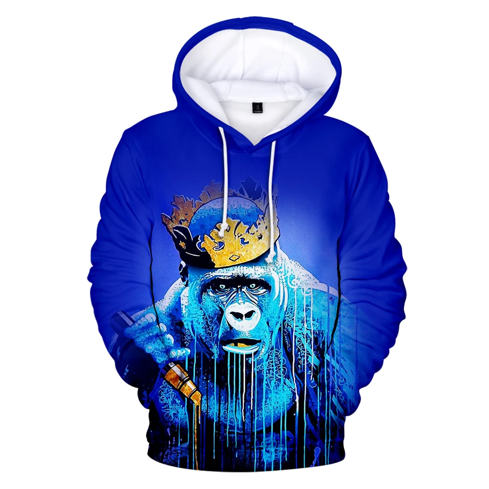 Gorilla 3D Hoodies Fall/Winter Warm Men's Harajuku Casual Fashion Sweatshirts Men Women Personality Loose Top | Мужская одежда