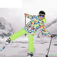 2021 new childrens ski suit for kids windproof waterproof warm boys snow jacket and pants winter snow ski snowboarding suit set