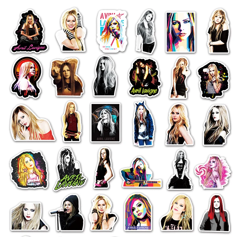 103050pcs singer avril lavigne stickers diy phone laptop luggage guitar wall notebook car graffiti decal toy sticker for kids free global shipping