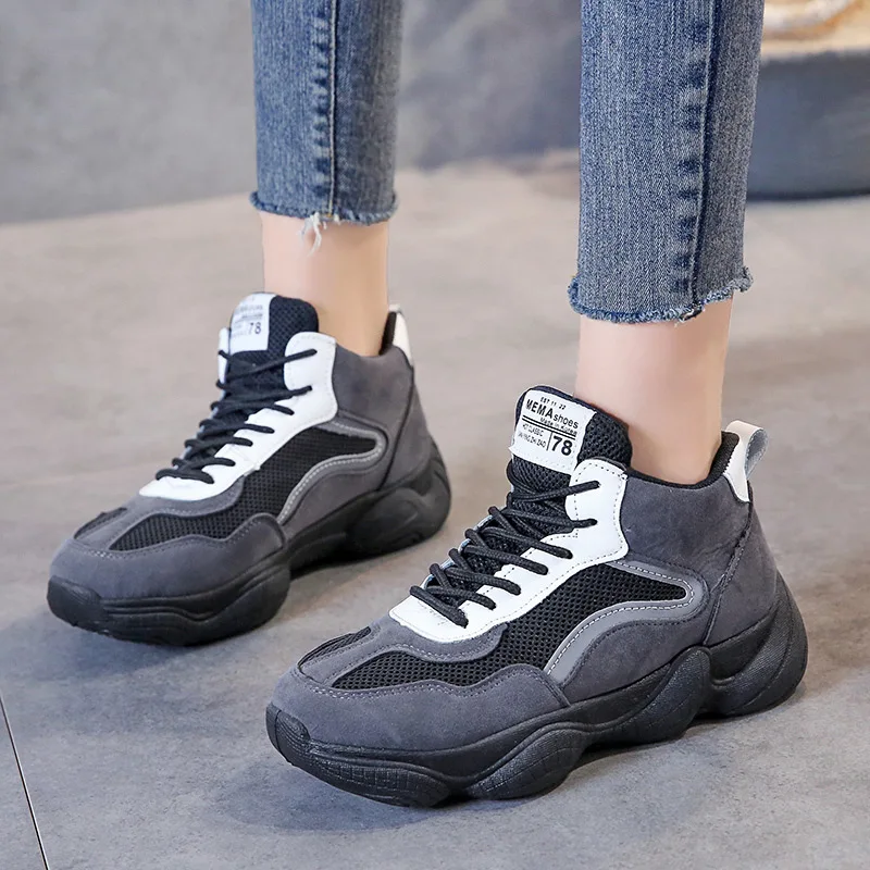 Женские удобные кроссовки Кроссовки с блестками на массивной платформе Обувь