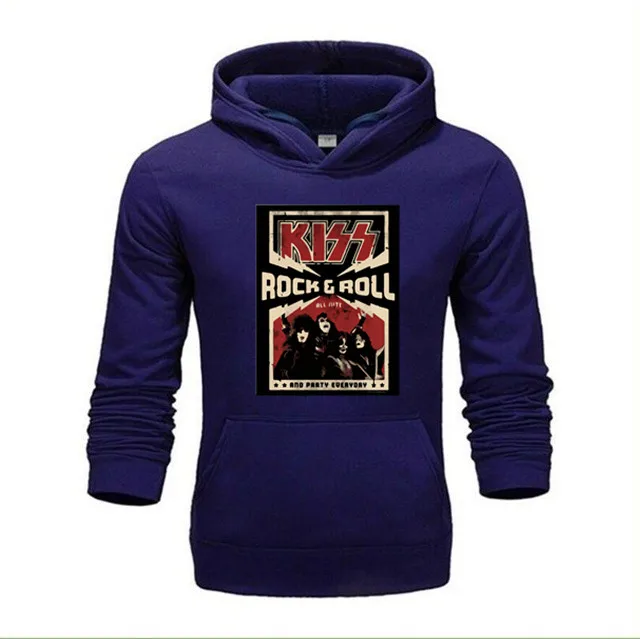 Бесплатная доставка Повседневные Вечерние толстовки KISS Rock & Roll новинка