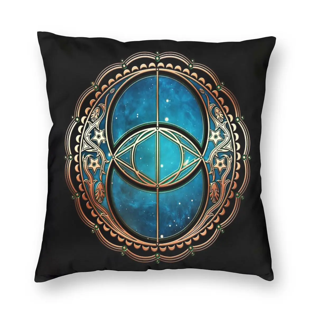 

Женская атласная Подушка Vesica с изображением рыбий птицы, 65x65