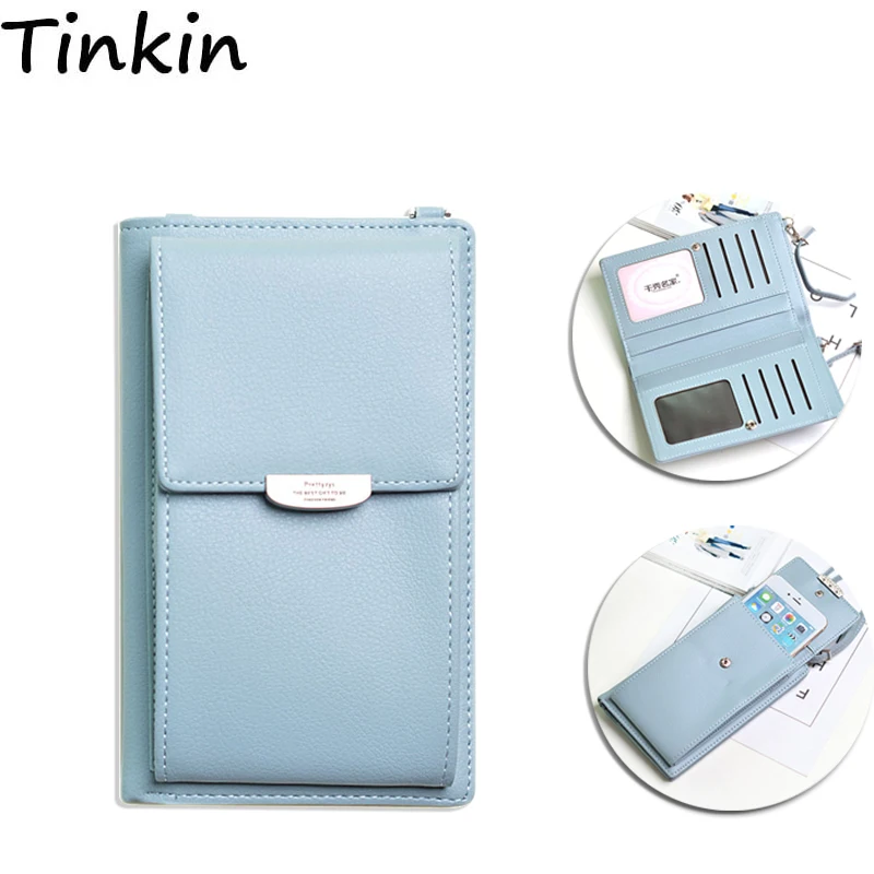 

Tinkin PU Leather Multifunction Women Shoulder Bag Fashon Candy Color Cell Phone Bag