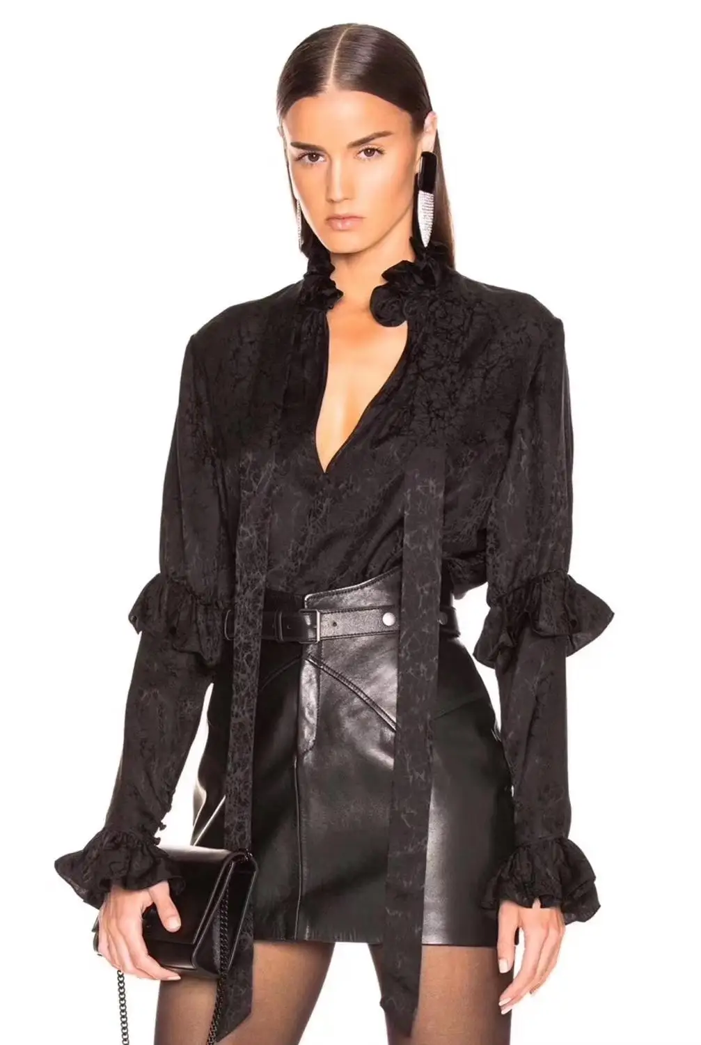 Женские юбки Maylofuer из натуральной кожи с высокой талией овечьей шкуры