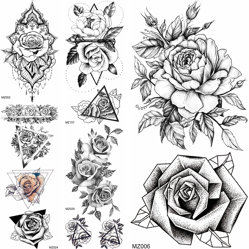 Наклейка в горошек с цветочным рисунком для женский боди арт Картина на руку грудь тату модные