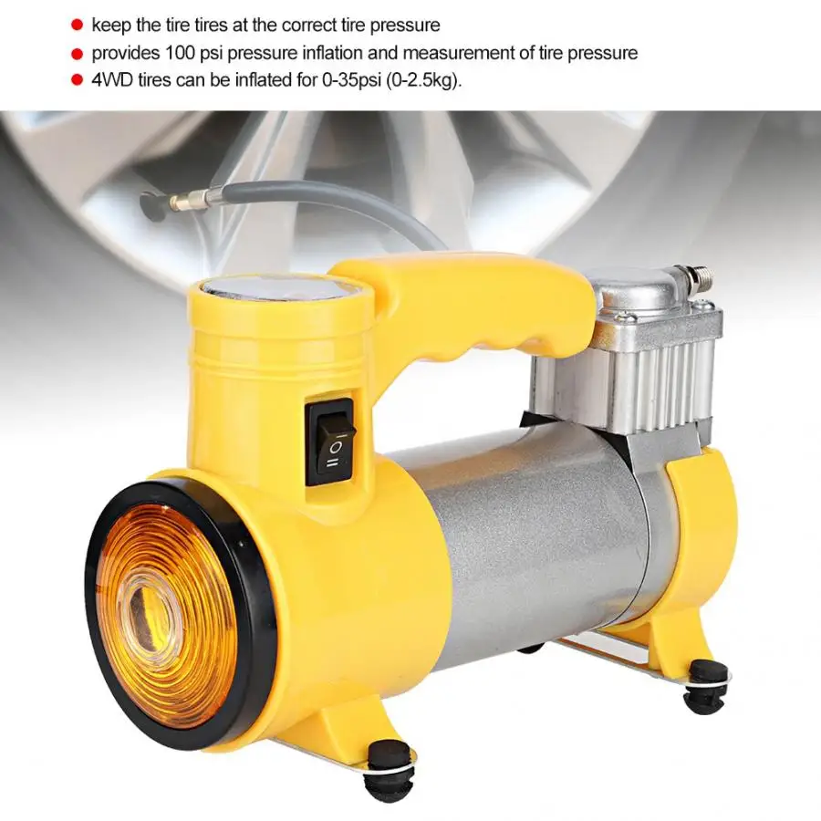 Надувной насос металлический портативный воздушный компрессор цифровой для