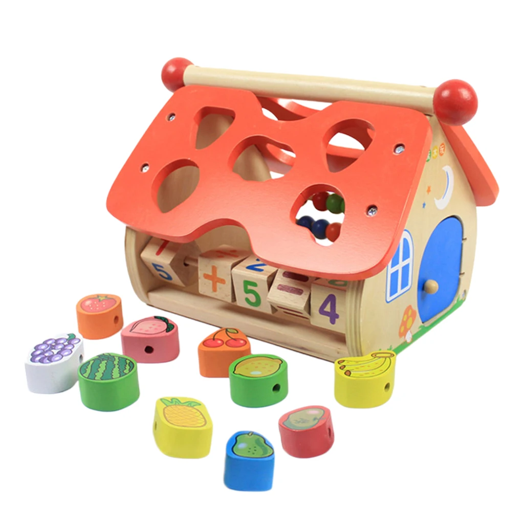 

Shape Sorter Toy Wooden Building Blocks Geometry Learning Matching Sorting Gifts Toys for Toddlers Baby Kids 1 2 3 Years Old