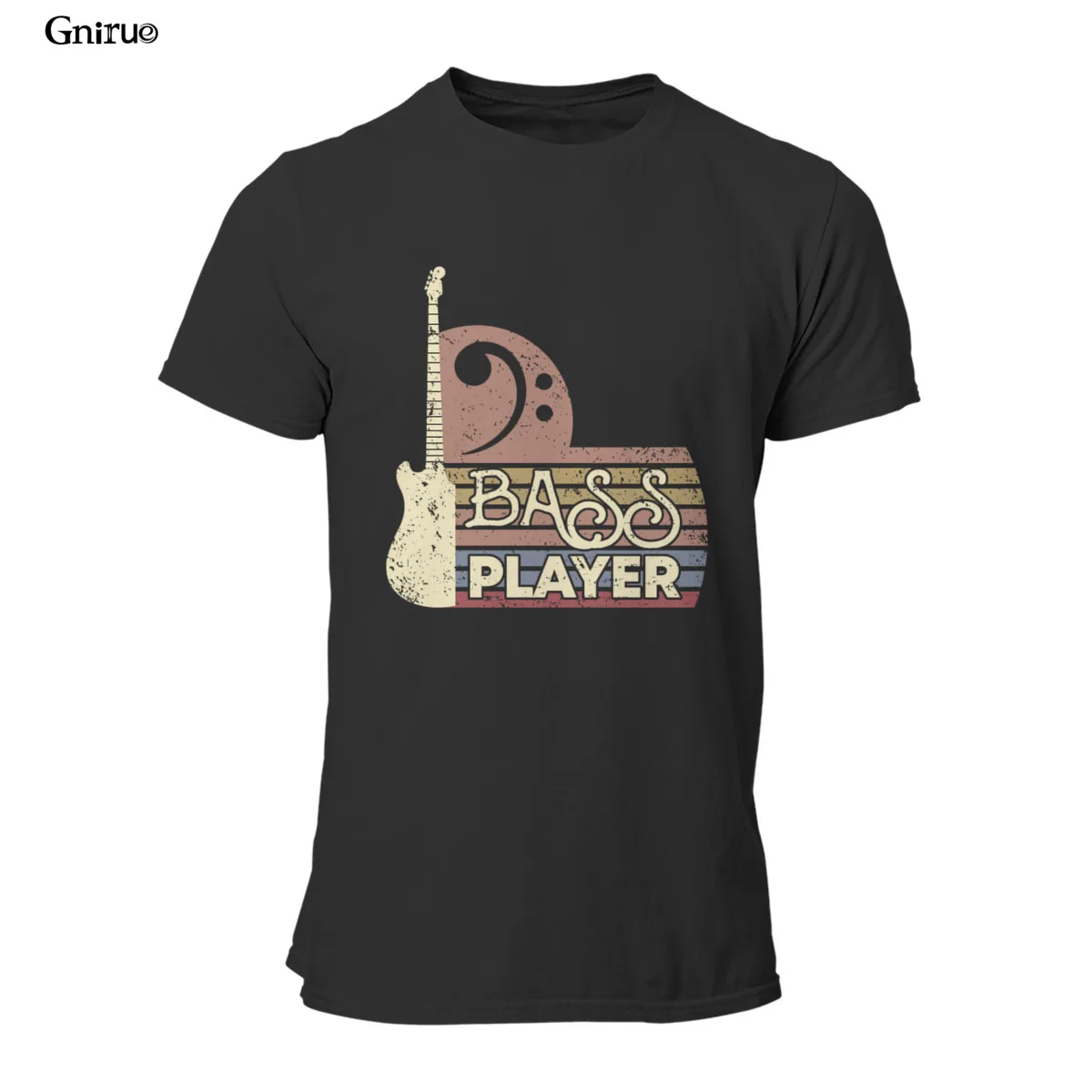 Мужская Винтажная футболка с изображением бас-гитары в стиле панк 99794 | одежда