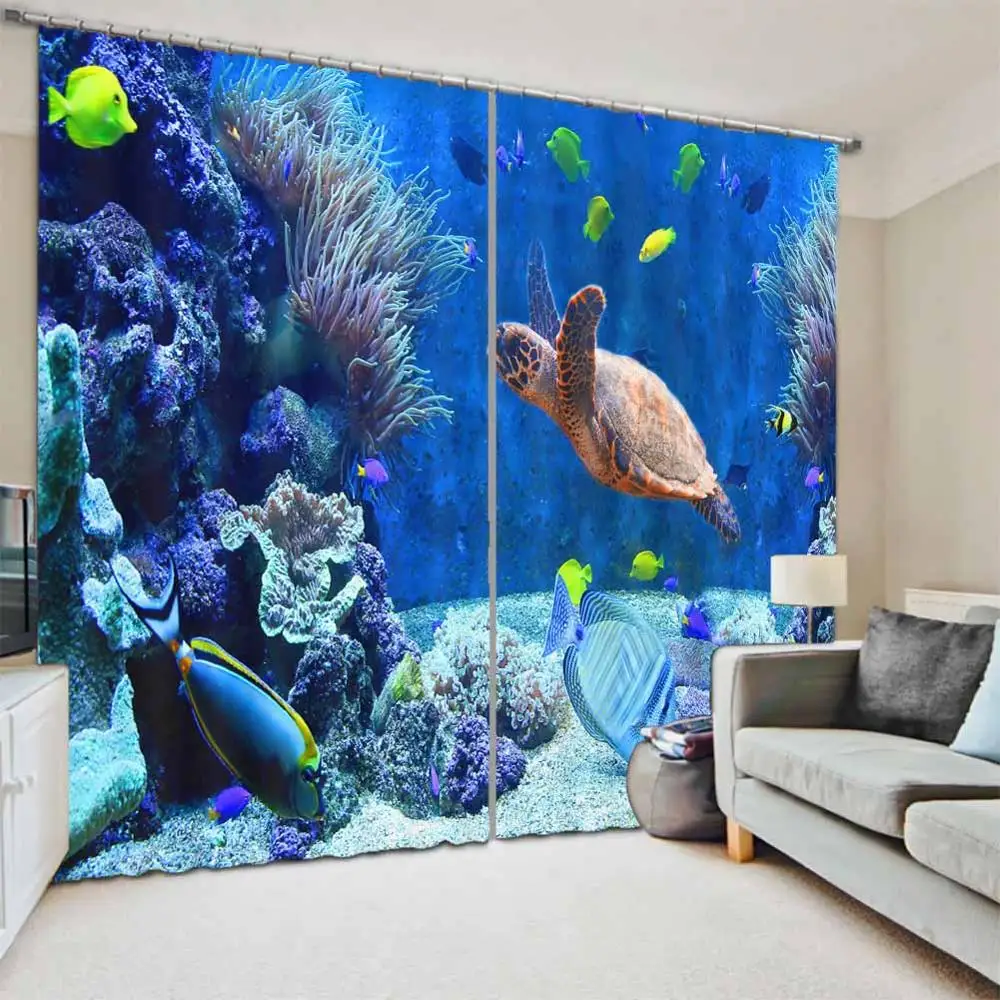 

Современные оконные шторы Мирового океана гостиная комната спальня простой дизайн занавески на окна с принтом