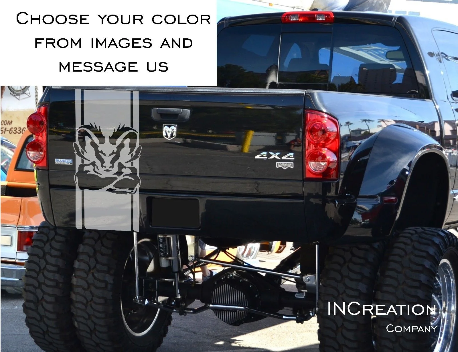 Для(2 шт) Dodge Ram 1500 5,7 L виниловая наклейка, задняя дверь, полоса mopar rebel логотип Hemi