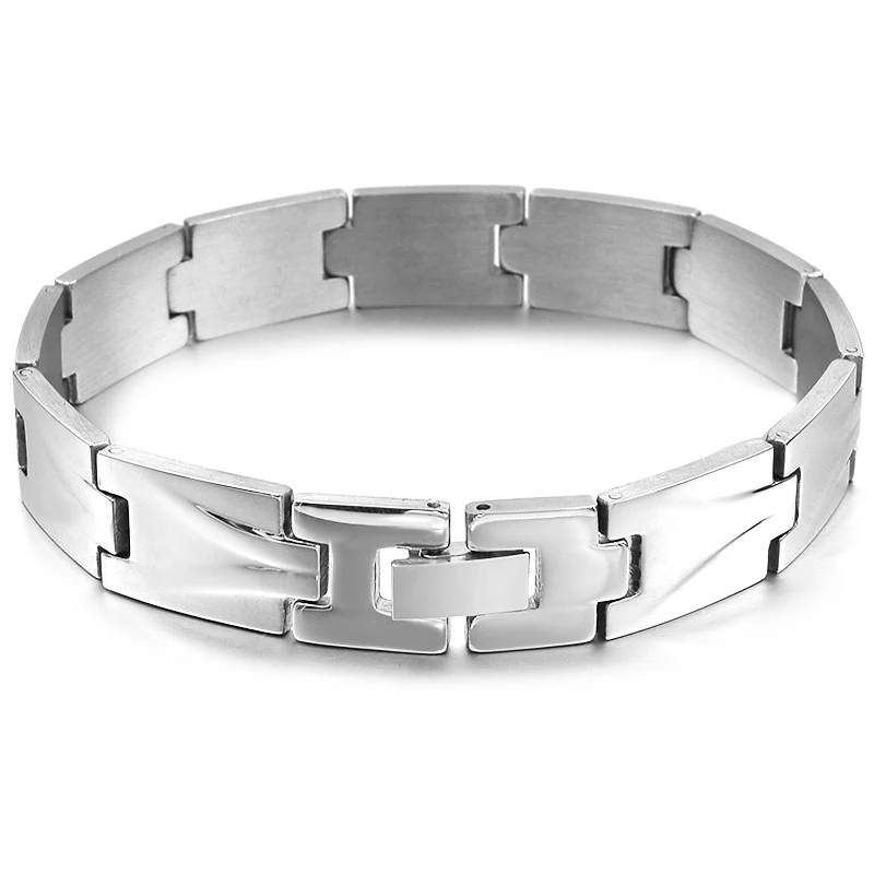 21CM 12MM Bijoux 8,4 ''14 мм мужской браслет из нержавеющей стали в классическом байкерском стиле на цепочке для подарка оптом WB032 - Окраска металла: 21CM 12MM