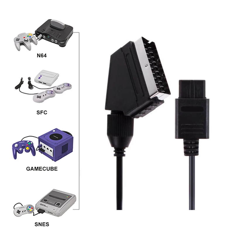 RGB шнур SCART AV для консоли Nintendo SNES Gamecube N64 NTSC в стиле ретро | Электроника