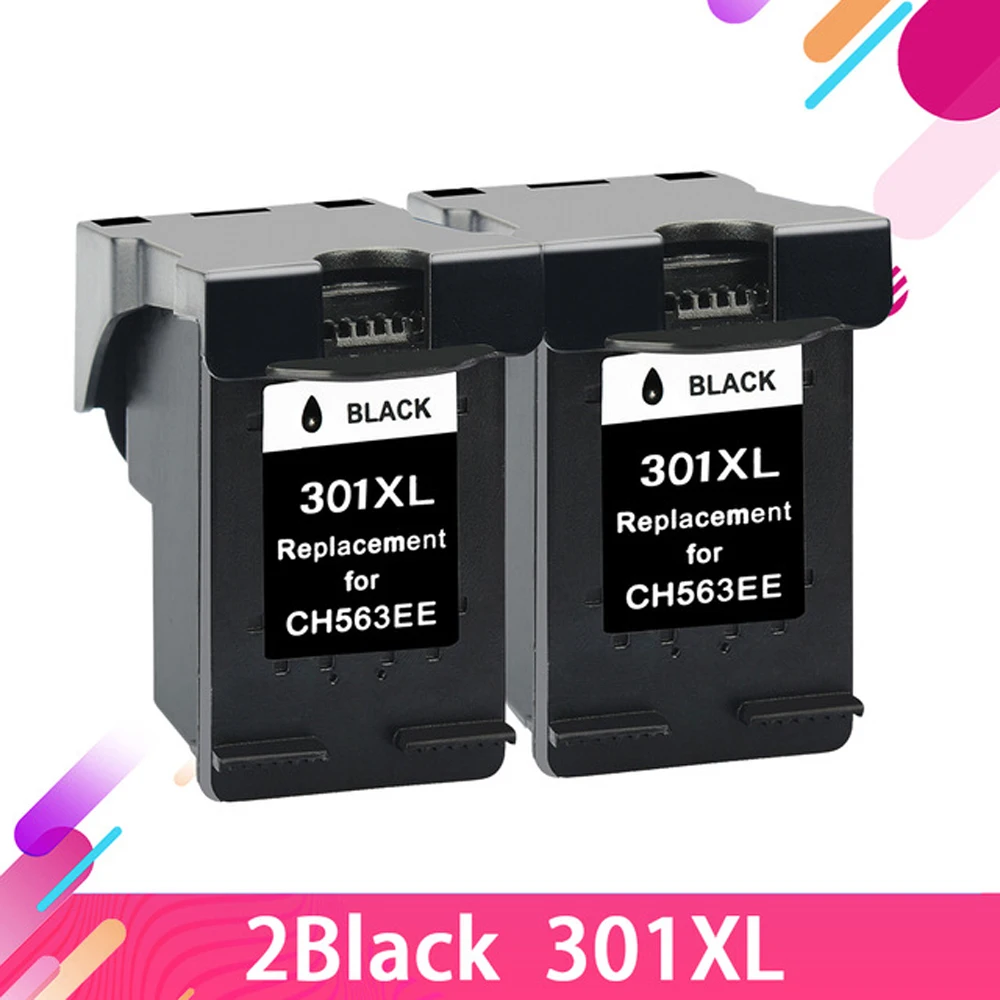 2BK совместимый для 301 xlкартридж hp xl hp301 чернильный картридж Envy 4500 Deskjet 2630 2540 2510 1000 1050